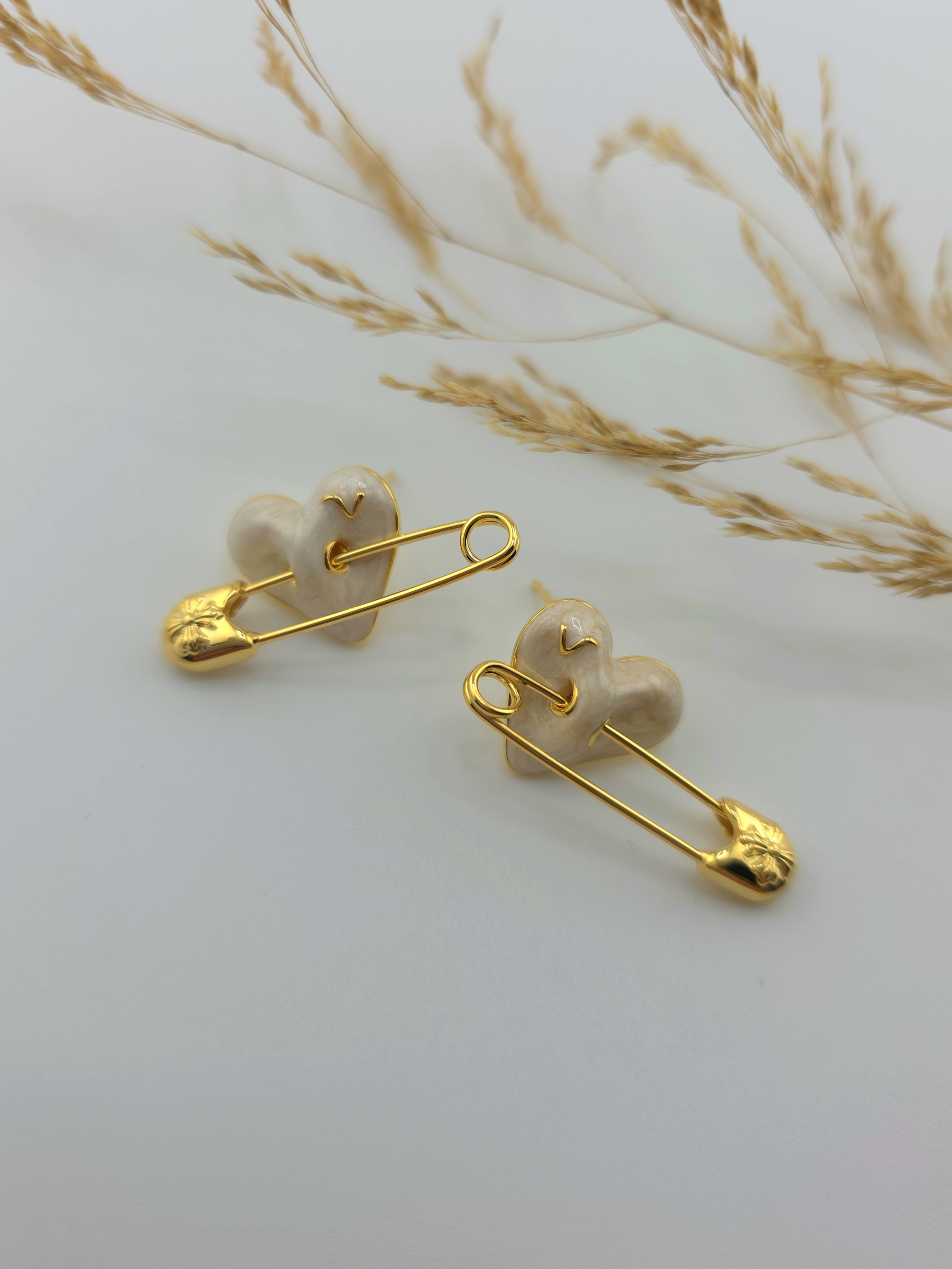 Сережки сердечки золотистого кольору