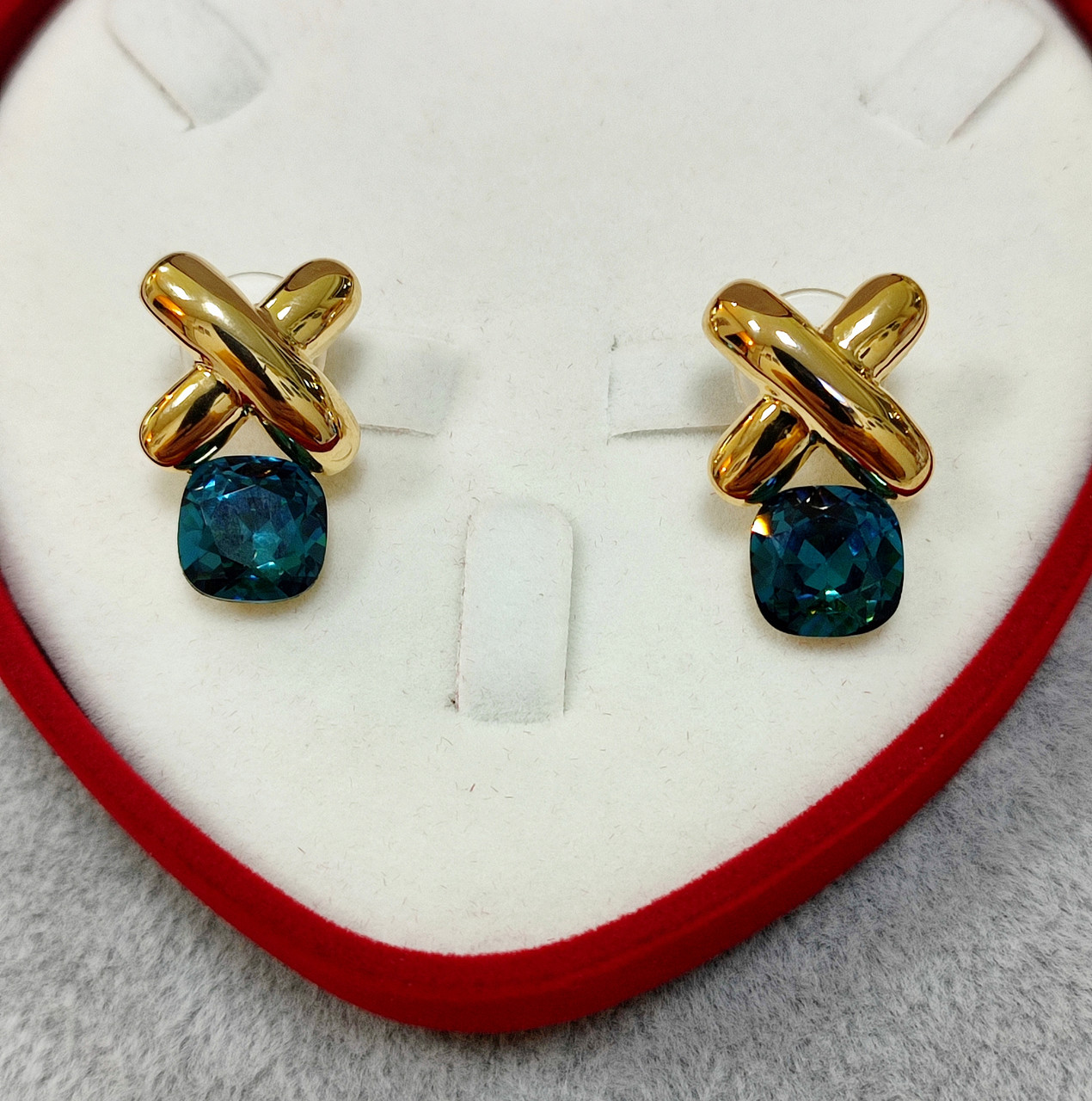 Жіночі сережки з Італії з кристалами Swarovski