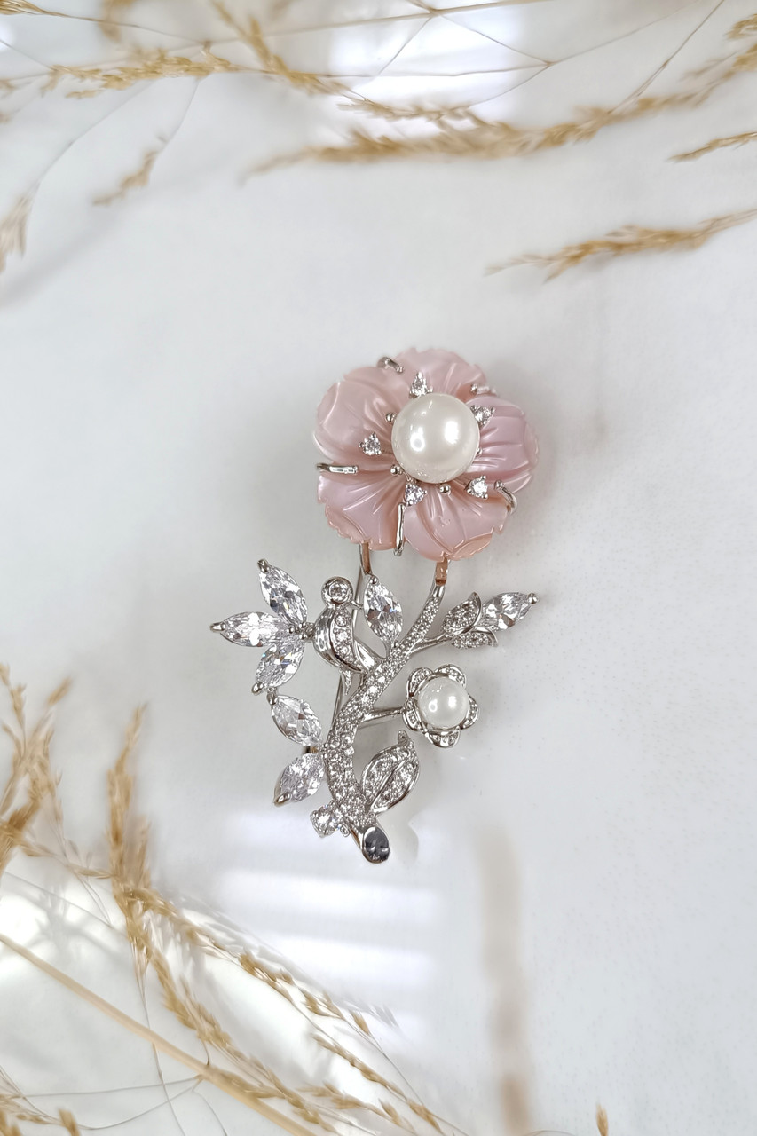 Брошка квітка Swarovski