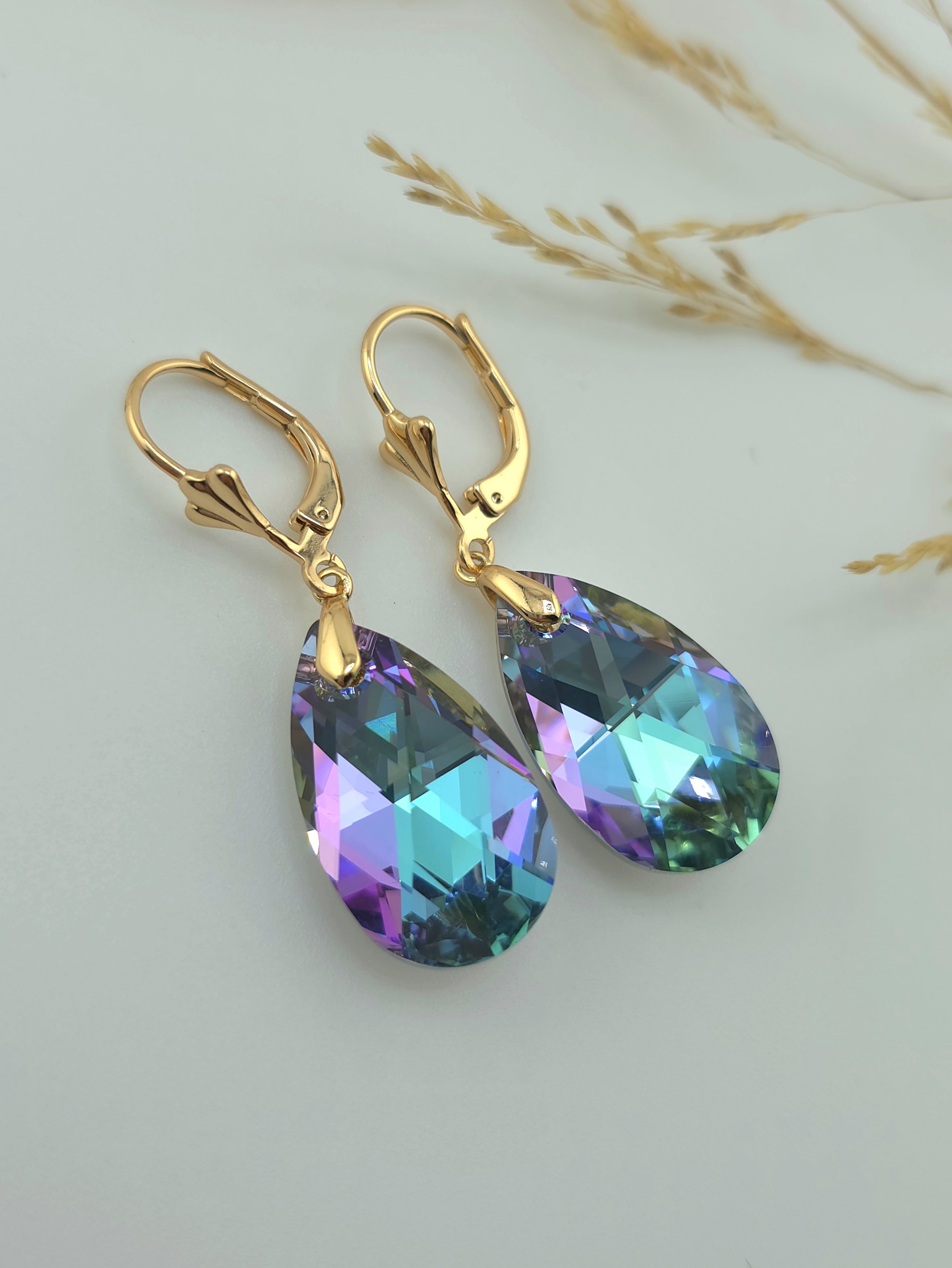 Сережки преміум класу з кристалами Swarovski